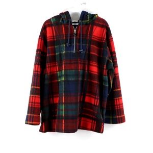 Vintage Streetwear Multi-Color Plaid Fleece Hoodie